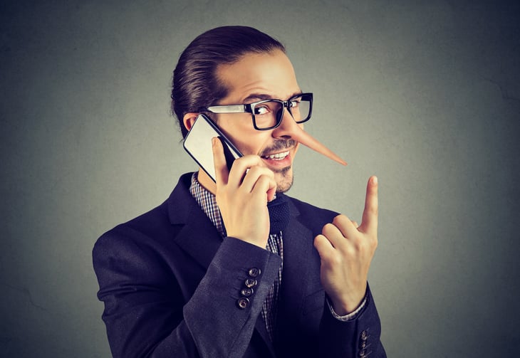 Phishing scam liar on phone